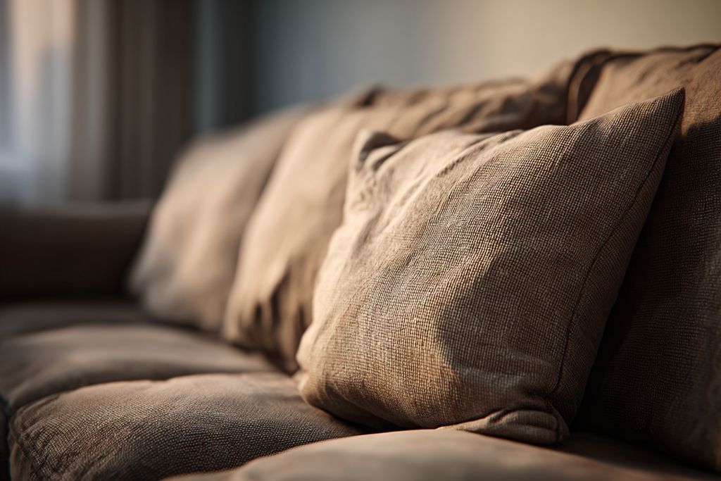 Coussins moelleux sur un canapé convertible IKEA pour une relaxation optimale