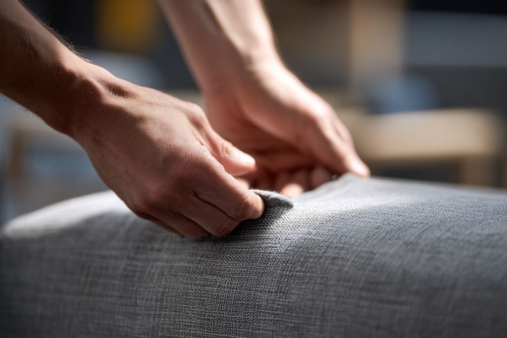 Mains assemblant rapidement un canapé IKEA avec des composants faciles à utiliser