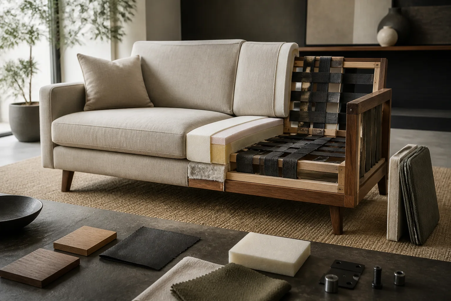 Canapé design deux places : quels matériaux justifient vraiment le prix ?